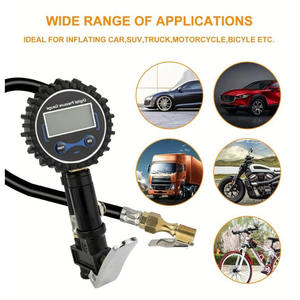 Manomètre numérique universel LCD en alliage d'aluminium pour gonflage de pneus à clipser sur le tuyau d'alimentation - Product Image 3