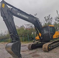 Excavatrice hydraulique HYUNDAI 220 d'occasion, cabine confortable pour l'opérateur, entièrement contrôlée, prête à être expédiée sur les marchés internationaux