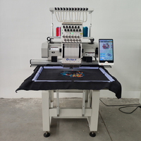 Máquina de bordar computarizada de una sola cabeza, totalmente automática, de alta precisión, de 12/15 agujas, con rodamiento de motor, para uso doméstico y gorras