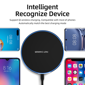 <span class=keywords><strong>Chargeur</strong></span> sans fil portable 15W avec logo personnalisé, lumière LED, boîtier en métal, charge rapide, entrée Type-C, chargeurs de téléphone sans fil - Product Image 5