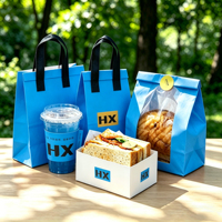 Boîtes d'emballage en papier jetables, biodégradables, avec logo personnalisé, emballage à emporter pour sandwichs, contenants alimentaires pour les cafés