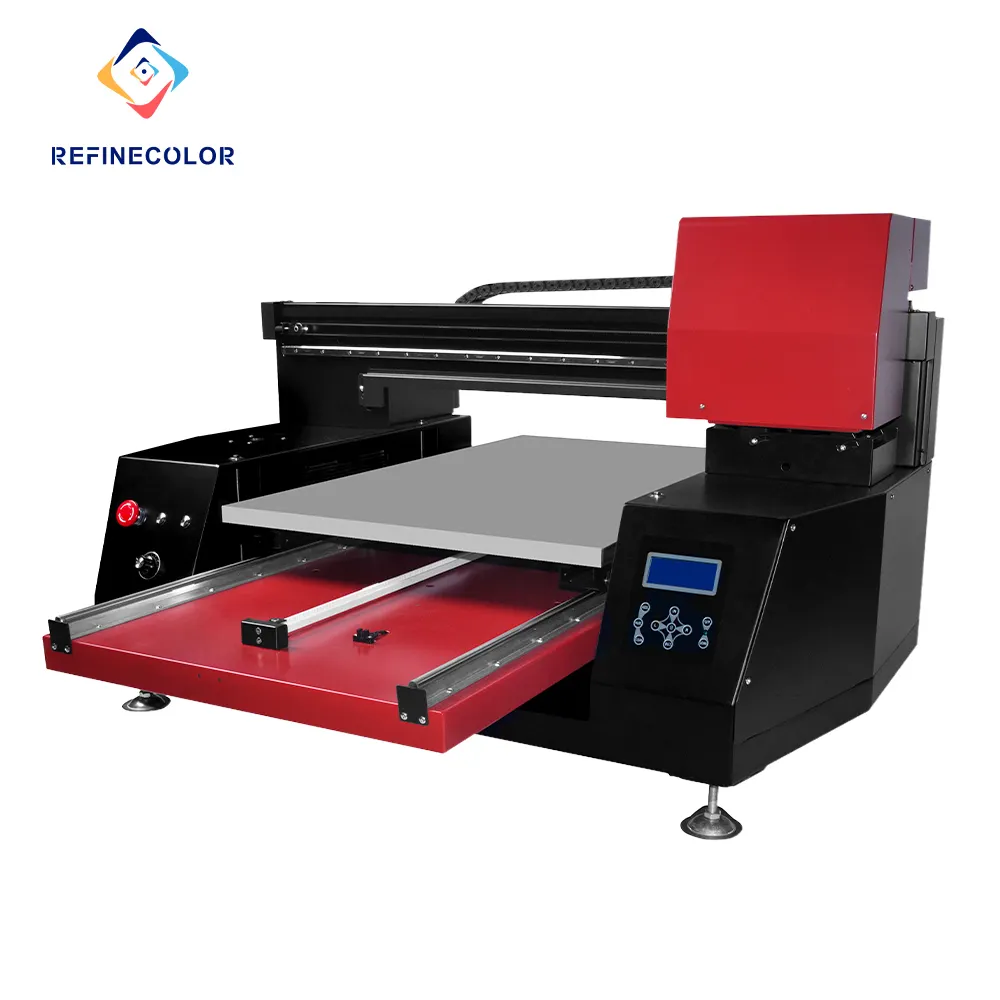 Refinecolor 6090 यूवी प्रिंटर नए डिजाइन निर्यात लकड़ी के मामले पैकिंग बोतल मुद्रण मशीन Flatbed यूवी प्रिंटर