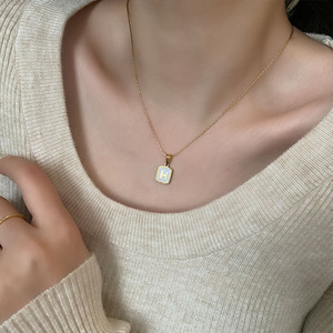 Collar con Colgante en Forma de H, Chapado en Oro de 18K, con Letras Cuadradas, Collar de Regalo para Mujer - Product Image 4