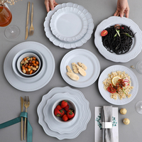 Ensemble de vaisselle de table personnalisée, de haute qualité, pour restaurant, maison, européen rétro nordique en céramique, vente en gros, 6 pièces