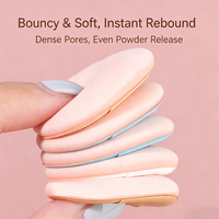 Mini houppette de maquillage en forme de goutte d'eau pour les doigts, finition cuir, double usage sec et humide, vente en gros, houppette à poudre de haute qualité