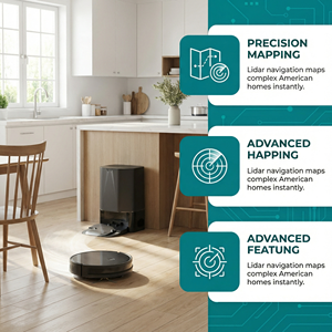 Robot Aspiradora y Mopa Húmeda y Seca con Tanque de Agua, Robot Aspiradora Inteligente para el Hogar - Product Image 3