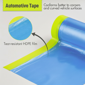 Película de enmascarar preencintada para pintura automotriz, lámina de plástico, cinta washi, lona protectora para pintores, cubierta protectora para automóviles y hogar - Product Image 4