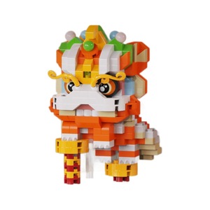 Blocs de construction en micro-particules pour la danse du lion du Nouvel An chinois, 400 à 800 pièces, modèle de jouet éducatif pour les enfants de 8 à 13 ans - Product Image 5