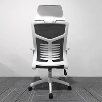 Chaise de bureau à dossier haut réglable en tissu d'os de poisson Chaise de personnel pivotante en maille pour la conférence et le travail sur ordinateur avec appui-tête