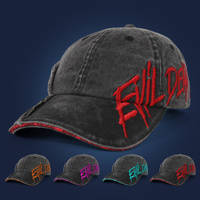 Casquette de baseball rétro en denim délavé avec logo personnalisé, impression numérique, broderie 3D, 6 panneaux