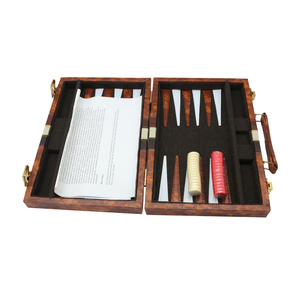 Cao Cấp Da Trường Hợp Cổ Điển Backgammon Thiết Lập Cho <span class=keywords><strong>2</strong></span> Người Chơi Du Lịch Xách Tay Bàn Cờ Trò Chơi - Product Image 3