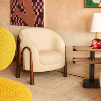 Fauteuil rayé en bois massif, style rétro nordique, élégance unique pour chambre à coucher, confort, fauteuils de salon importés de Chine