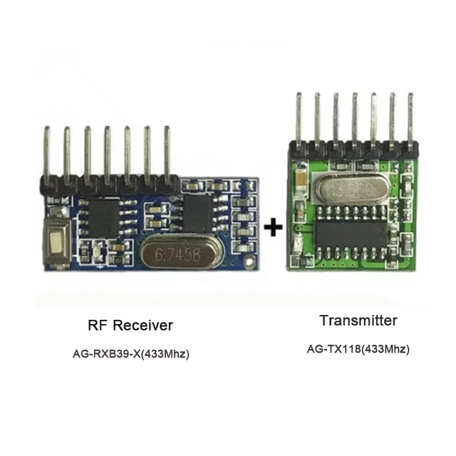 433MHz Wireless Wide Voltage Coding Transmitter + Decoding Receiver 4-Channel Output Module 50-100M Range Learning Code EV1527