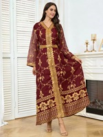 Robe de prière islamique décontractée de luxe pour femmes, Abaya à col en V, Dubai Modane Nida, jupe longue plissée en spandex à motif floral