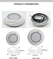 Lumière LED étanche IP68 pour piscine, 260mm x 35mm, éclairage sous-marin coloré RGB pour piscine, source chaude, SPA, AC/DC 12V 24V