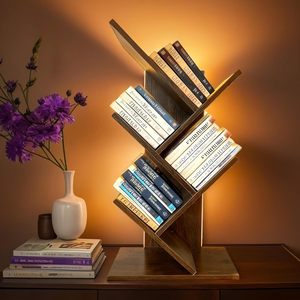 Bureau et étagère à livres modernes avec éclairage LED pour salon, en MDF, taille et couleur personnalisables - Product Image 6