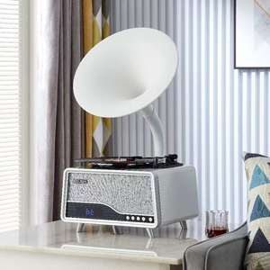 Tocadiscos de Estilo Retro en Oferta, Reproductor de Discos Personalizado de 3 Velocidades, Gramófono con Bluetooth, FM, USB, Reproductor de Discos Inalámbrico con Bluetooth, Audio de Alta Fidelidad - Product Image 2