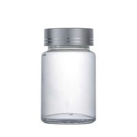 Bouteille en plastique PET personnalisée de 40ml 60ml, emballage de capsules de pilules médicinales, conteneur de supplément de bouteille avec couvercle en or