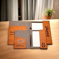 Portefeuille à rabat en similicuir personnalisé traité au laser : Couverture de bloc-notes sur mesure, logo gravé au laser, carnet de notes personnalisé