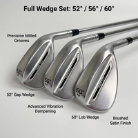 Juego de Wedges Forjados para Golf, 50, 54, 58 Grados, Fresados por CNC, para Diestros, Varilla de Acero, Empuñadura de Goma, Wedges de Sand Pitching y Lob