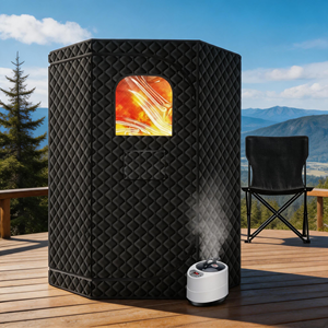 Sauna en bois Pentagon haut de gamme avec design extérieur, chauffage infrarouge, construction durable et expérience de bien-être à domicile - Product Image 1