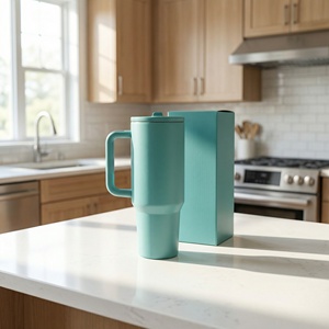 Gobelet <span class=keywords><strong>personnalisé</strong></span> de 40 oz avec poignée et couvercle à paille rabattable, en acier inoxydable à double paroi, isolé sous vide, tasse de voyage de 40 oz - Product Image 5