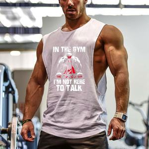 Débardeur de sport pour homme personnalisé avec logo OEM, en coton tricoté et élasthanne, séchage rapide, respirant, décontracté, été - Product Image 4