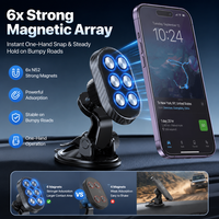 Support magnétique universel pour téléphone de voiture, fixation par ventouse sur tableau de bord, rotatif à 360°, multi-angle, multifonction, plastique + métal, auto