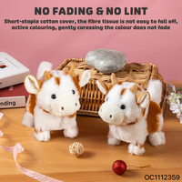 Balançoire électrique en plastique pour bébé, animal en peluche, vache chantante et dansante, poupée en peluche en vinyle personnalisée, vente en gros