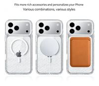 Coque de téléphone magnétique transparente à paillettes pour iPhone 18 Pro Max, coque arrière de luxe antichoc pour iPhone 18 17 Pro