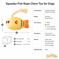 Juguete Masticable de Cuerda con Sonido para Perros, Juguete de Peluche Interactivo con Sonido, Juguete de Cuerda de Algodón Anudada para Perros Pequeños y Medianos