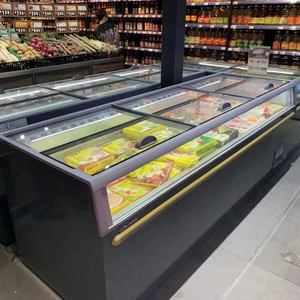 Congélateur coffre à porte vitrée ouverte en haut pour supermarché, pour la crème glacée, avec congélateur automatique sans givre - Product Image 5