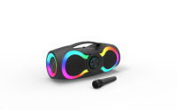 Altavoz Inalámbrico Portátil BT 1962 con Sonido Envolvente Estéreo, RGB Colorido, Bajos Profundos y Subwoofer con Asa para Campamentos y Fiestas al Aire Libre