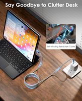 Portable 1M Micro Adaptateur À Remontage Automatique 240W Chargeur De Téléphone Intelligent Cordon Aimant USB Type C Charge Rapide Magnétique Android Nylon
