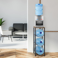 Home Porte-bouteille d'eau de 5 gallons Porte-pichets à 4 niveaux avec 3 fentes Étagères à boire détachables et robustes Organisateur de rangement pour distributeur