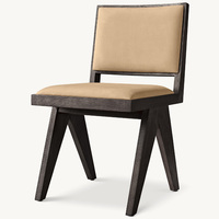 Chaise de salle à manger moderne de style américain Rhoohill, couleur personnalisée, en bois de chêne blanc avec tissu en lin, pour l'intérieur