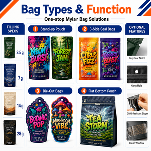Paquete <span class=keywords><strong>de</strong></span> 100 Bolsas Holográficas Mylar <span class=keywords><strong>de</strong></span> 1g y 3.5g, Resellables y a Prueba <span class=keywords><strong>de</strong></span> Olores, Listas para Enviar, para Cáñamo - Product Image 4