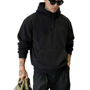 Sweat-shirt unisexe personnalisé en molleton épais à prix réduit TKAN1031D, demi-zip, coupe oversize, vierge, chaud pour l'hiver, style streetwear - Product Image 1