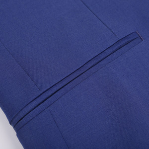 Traje de Dos Piezas para Hombre, Azul <span class=keywords><strong>Zafiro</strong></span>, de <span class=keywords><strong>Alta</strong></span> Calidad, Corte Slim, Chaqueta Cruzada, Producción Directa del Proveedor - Product Image 4