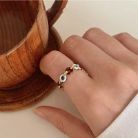 Bague géométrique en émail en acier inoxydable plaqué or 18 carats, style Ins, bijoux délicats pour femmes
