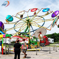 Attractions de fête foraine : Grande Roue de Parachutistes Rotative avec Décor LED Balançant, Équipement d'Amusement Extérieur
