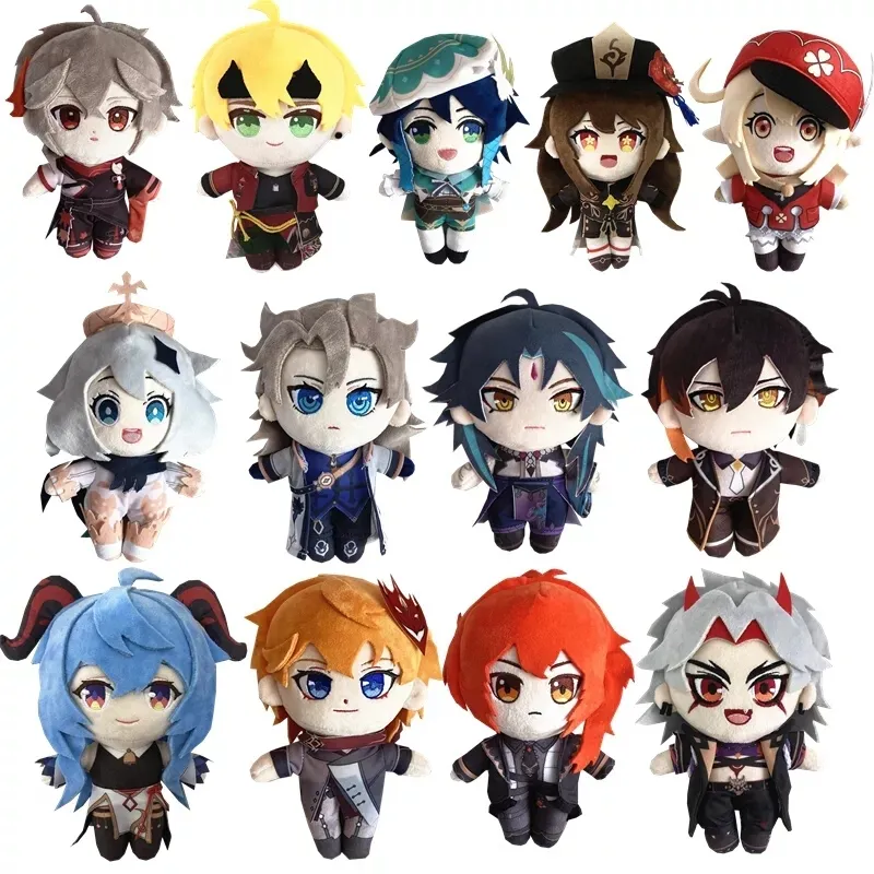 17 Styles Plush Toys Games Anime Genshin Impact Cartoon Characters Klee Keqing Plush Toys Dolls