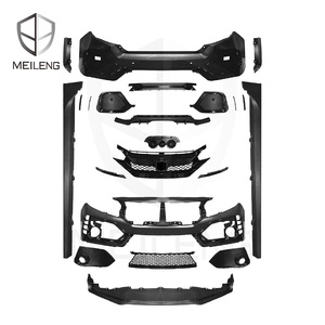 Pièces de mise à niveau pour <span class=keywords><strong>Honda</strong></span> <span class=keywords><strong>Civic</strong></span> Refit à <span class=keywords><strong>Honda</strong></span> TYPE R 2016-2018 Kit de carrosserie Pare-chocs avant diffuseur arrière jupes latérales - Product Image 1