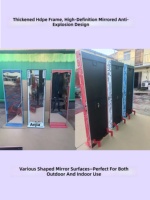 Ensemble de miroirs magiques Wacky Funhouse - 3 pièces, miroir de distorsion en PE, utilisation commerciale, portable, durable, incassable, accessoire pour photomaton