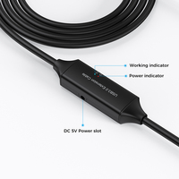 Câble d'extension USB-C mâle-femelle de 15 m/49,2 pi avec adaptateur d'alimentation 5 V/2 A pour station d'accueil USB-C, PC, ordinateur portable – Vente chaude en gros