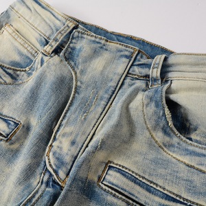 Nouvelle Arrivée - Jean Homme Déchiré Style Vintage Buggy avec Patchs - Jean Homme Effet Usé et Empilé - Product Image 4