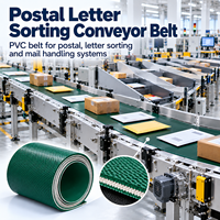Bande transporteuse en PVC pour tri de courrier, courroie industrielle personnalisée pour la manutention de colis postaux et les systèmes logistiques express
