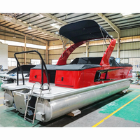 Yacht RC Tritoon de Luxe en Fibre de Verre et Aluminium, Bateau Ponton de Wakeboard pour le Drifting