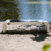 Ensembles de table à énergie solaire bancs de parc extérieurs chargeur intelligent téléphone mobilier urbain pour la communauté de jardin