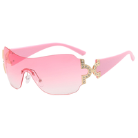 Nouvelles Lunettes de Soleil Femme Surdimensionnées Sans Monture Rondes Polarisées Protection UV400 Verres et Monture PC pour Utilisation Extérieure